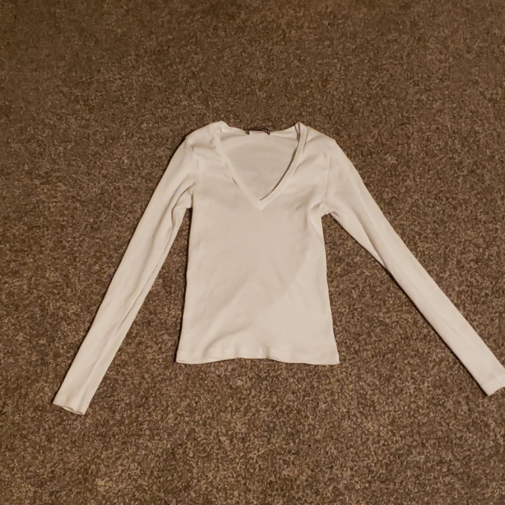 Brandy Melville deep v neck long sleeve